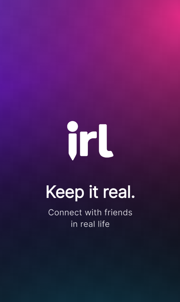 IRL app intro screen